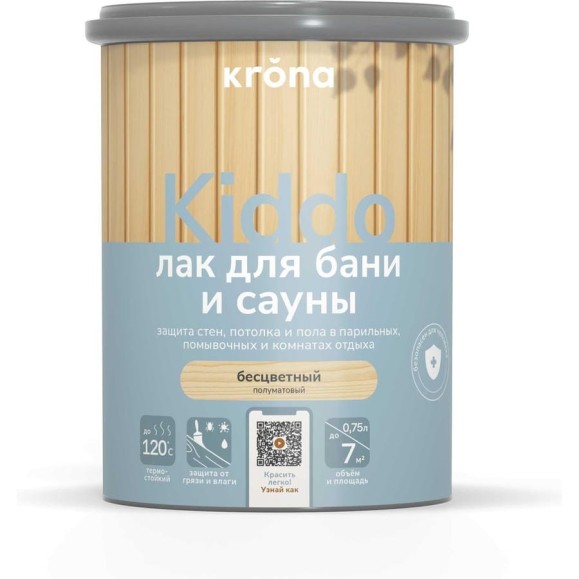 Лак для бани и сауны KRONA KIDDO 0,75л 66323354
