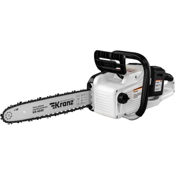 Пила цепная аккумуляторная KRANZ KR-4040 бесщеточная, шина 40см, 2xАКБ (2x20В) 4Ач KR-16-1011 Пила цепная аккумуляторная KRANZ KR-4040 бесщеточная, шина 40см, 2xАКБ (2x20В) 4Ач KR-16-1011
