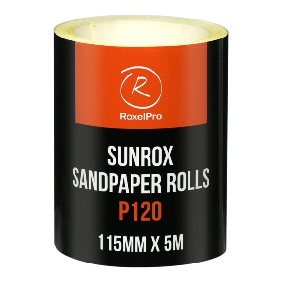 Шлифовальная бумага RoxelPro SUNROX в рулоне 115мм х 5м, золотистая, Р120 155608 Шлифовальная бумага RoxelPro SUNROX в рулоне 115мм х 5м, золотистая, Р120 155608