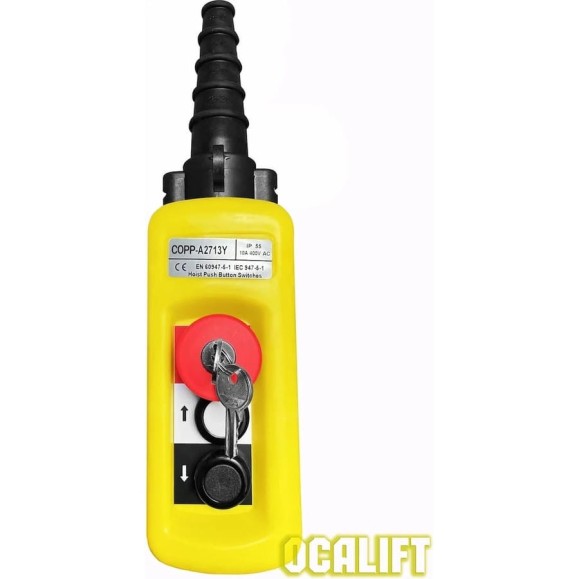 Пульт управления OCALIFT 2 кнопки, 1 скорость, стоп, ключ, IP55 A2713Y COPP-A2713Y