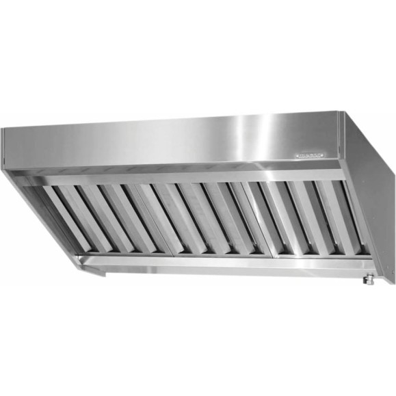 Зонт вытяжной полуоткрытый Mecon ЗВПн - 1000x1000x400 Norma Inox, пристенный ЗВП-NIn10010040-п