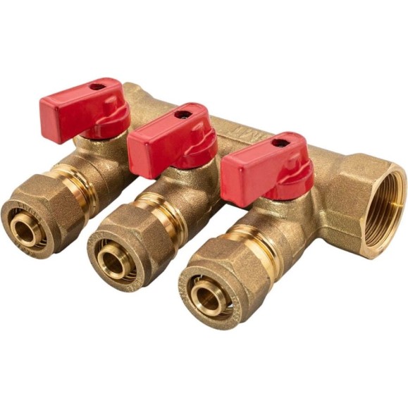Коллектор с шаровым краном SMT 3/4x16x3 3 выхода 20шт/кор, 1822Н051603R Коллектор с шаровым краном SMT 3/4x16x3 3 выхода 20шт/кор, 1822Н051603R