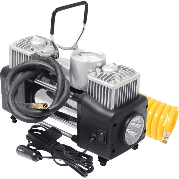 Компрессор QUMO AC70 150 PSI в кейсе, ремкомплект шин, инструменты, провод 5м, 12В прикур+крокодилы 55230
