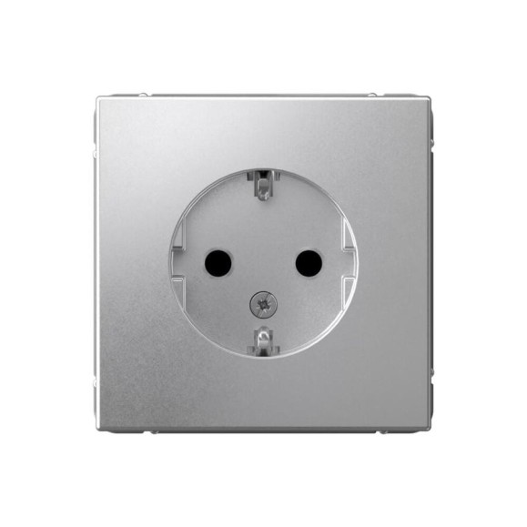 Розетка с заземлением со шторками ArtGallery Systeme Electric 16А, механизм, Алюминий GAL000345