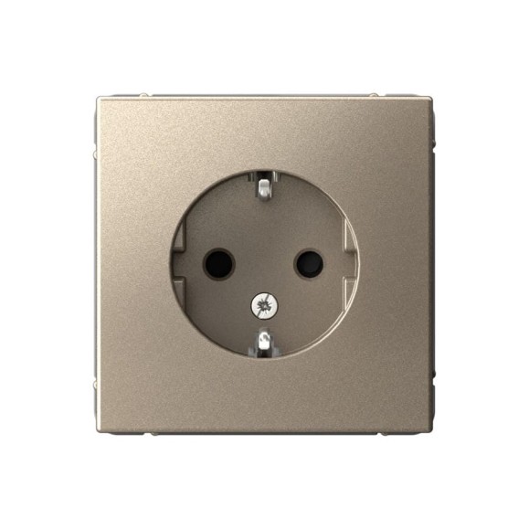 Розетка с заземлением со шторками ArtGallery Systeme Electric 16А, механизм, Шампань GAL000545