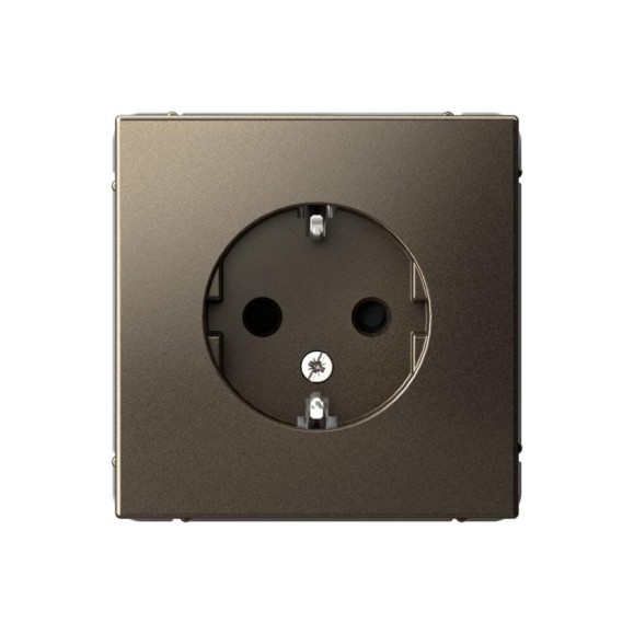 Розетка с заземлением со шторками ArtGallery Systeme Electric 16А, механизм, Мокко GAL000645
