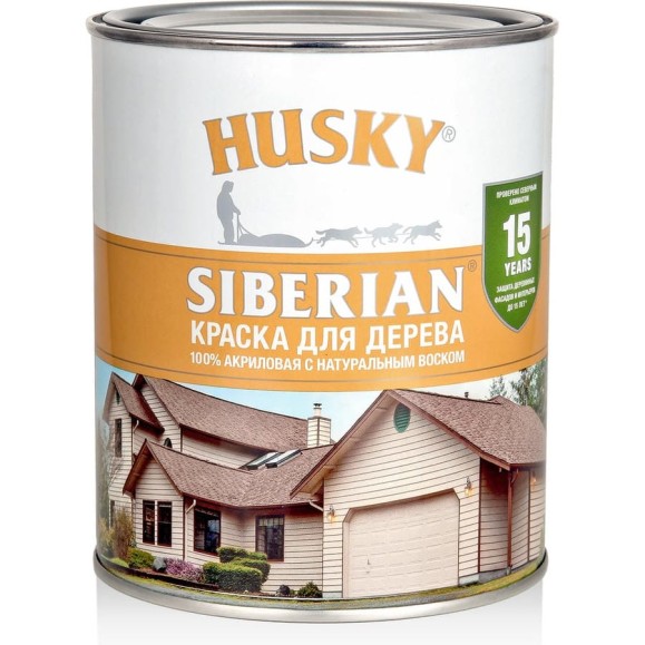 Акриловая краска для дерева HUSKY SIBERIAN цвет Золотой тик, 0,9 л 38232