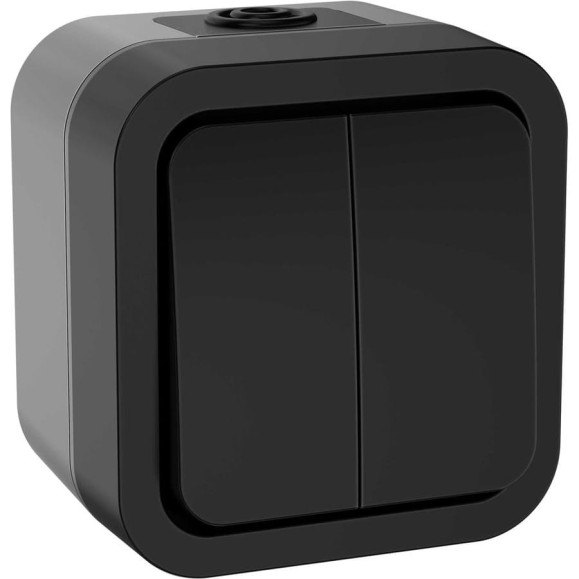 Двухклавишный выключатель IEK Tors 10а ip55 ts105 графит TS-V20-0-10-55-K53