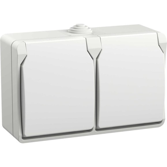 Розетка IEK FORS 2-я с з/к/ш о/у 16А IP54 РСб22-3-ФБ, белый ERS22-K01-16-54-DC Розетка IEK FORS 2-я с з/к/ш о/у 16А IP54 РСб22-3-ФБ, белый ERS22-K01-16-54-DC
