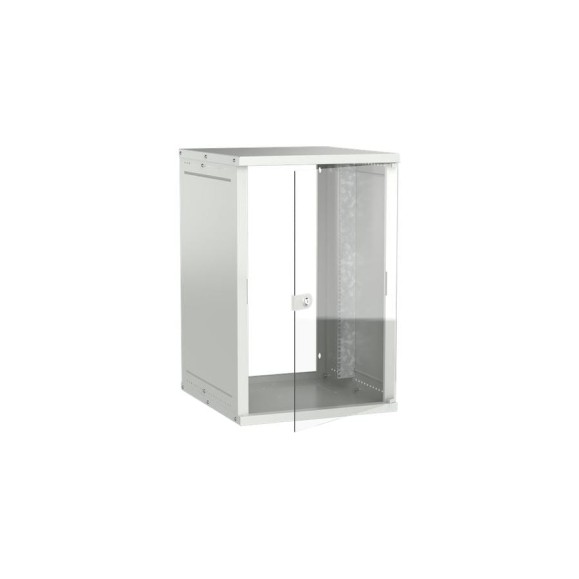 Шкаф настенный GENERICA 18U 600х650мм стеклянная дверь серый LWE3-18U67-GF-G