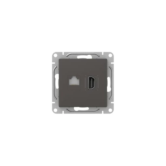 Механизм розетки EKF Эпика HDMI+RJ45 (cat5), мокко UP1-SOM-HDMI-RJ45