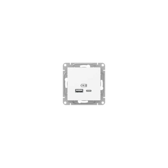 Механизм розетки EKF Эпика USB-A+С, кремовый UP1-SOI-USBA-USBC