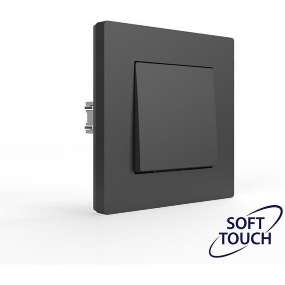 Механизм переключателя перекрестного 1-клавишного TOKOV ELECTRIC СП Pixel IP20 карбон TKE-PX-P1R-C14
