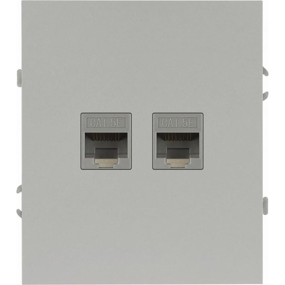 Розетка ЭРА Arktik 16-3108-03 информационная двойная 2XRJ45 алюминий Б0070486