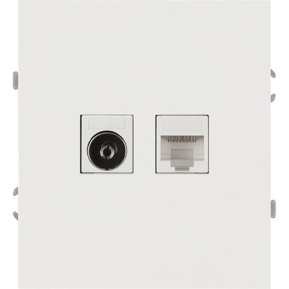 Розетка ЭРА Arktik 16-3110-01 комбинированная RJ45+TV белый Б0070494
