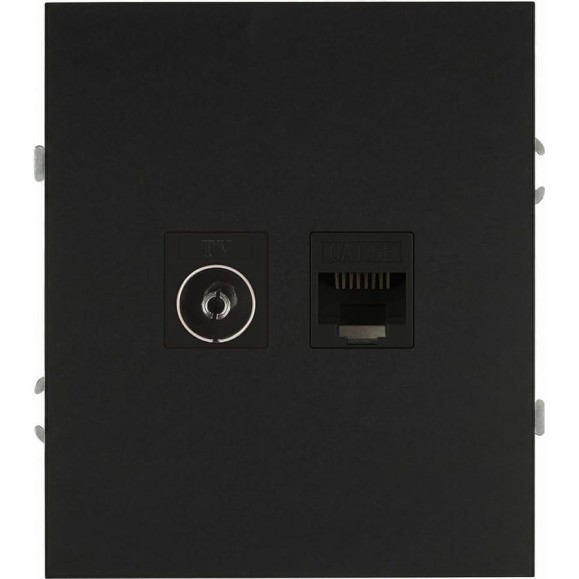 Розетка ЭРА Arktik 16-3110-05 комбинированная RJ45+TV антрацит Б0070498