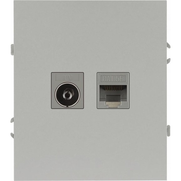 Розетка ЭРА Arktik 16-3110-03 комбинированная RJ45+TV алюминий Б0070496