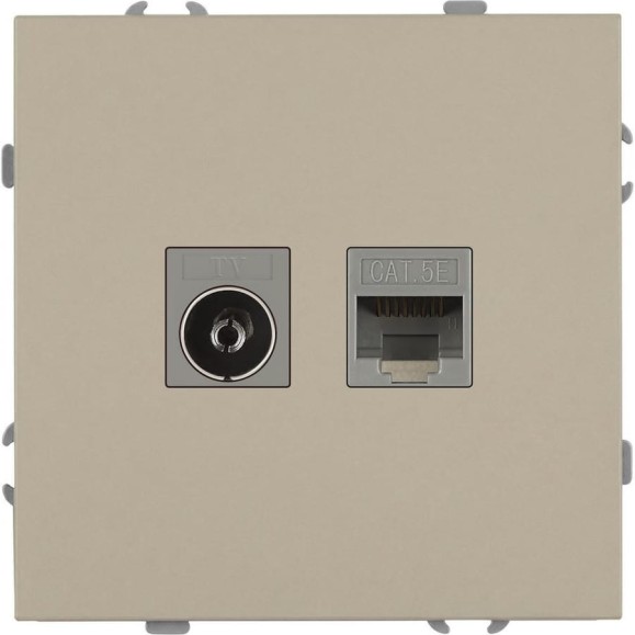 Розетка ЭРА Galaxy 15-3110-04 комбинированная RJ45+TV IP20 шампань Б0070782