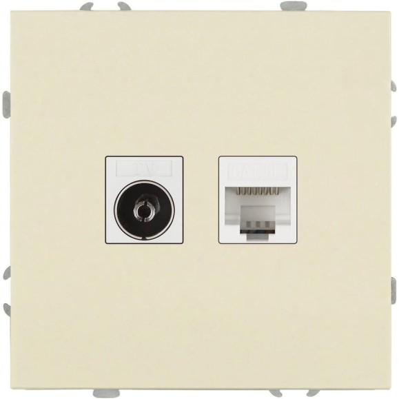 Розетка ЭРА Galaxy 15-3110-02 комбинированная RJ45+TV IP20 слоновая кость Б0070778