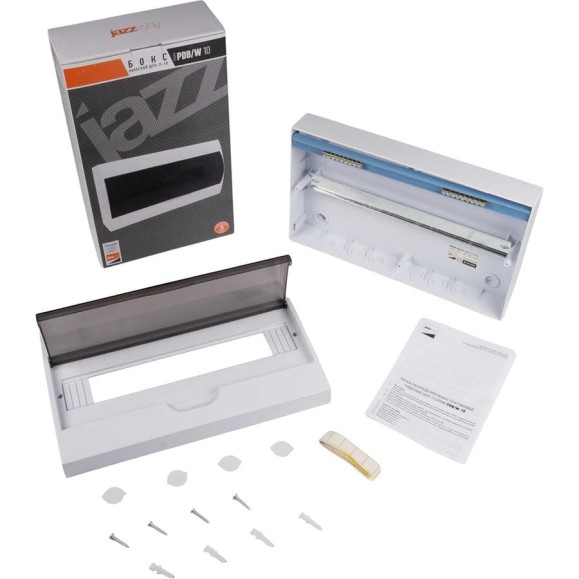 Распределительный бокс модульный навесной Jazzway PDB/W 1018 белый с прозрачной крышкой 18 модулей 5071681