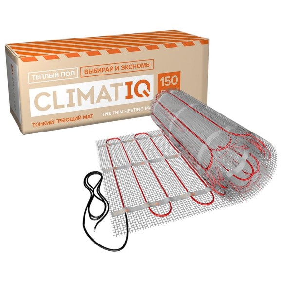 Тонкий самоклеящийся греющий мат IQWATT CLIMATIQ для установки в слой плиточного клея для любого керамического покрытия толщиной не более 10 мм CLIMATIQ MAT 2100 Вт 14,0 м.к 206154