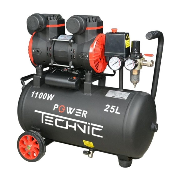 Поршневой малошумный безмасляный компрессор POWER TECHNIC с фильтром влагоотделителем ACL240/025 Поршневой малошумный безмасляный компрессор POWER TECHNIC с фильтром влагоотделителем ACL240/025