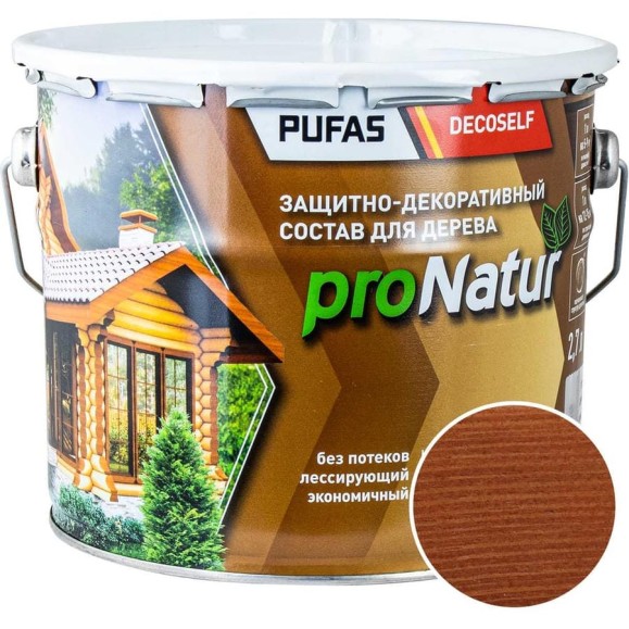 Лессирующий антисептик для дерева Pufas тик Decoself 2,7л тов-200291