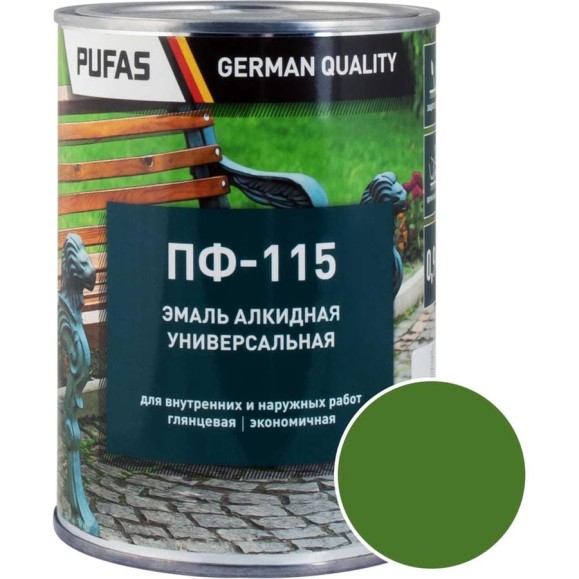 Эмаль PUFAS ПУФАС ПФ-115 ГОСТ салатная 0.9 кг тов-206091 Эмаль PUFAS ПУФАС ПФ-115 ГОСТ салатная 0.9 кг тов-206091