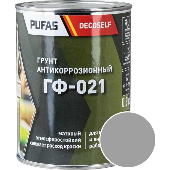 Грунт Pufas ГФ-021 серая Decoself 0,9кг тов-200078