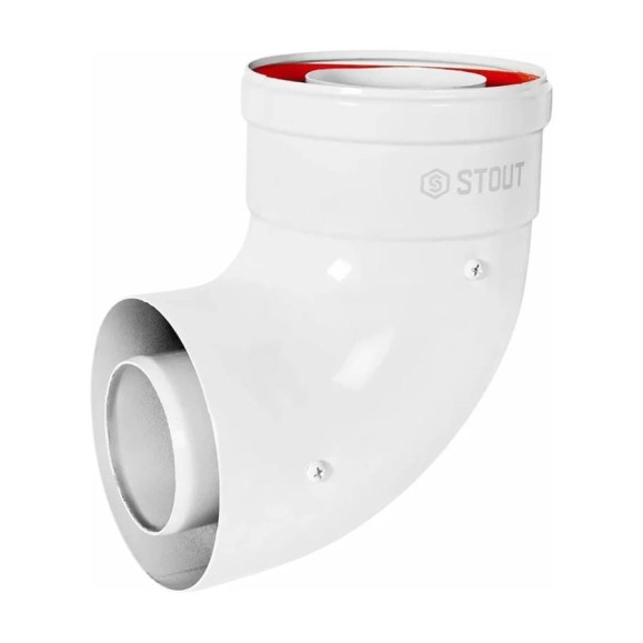 Отвод STOUT SCR-8012-000090  90 конденсац, коакс, D80(п-м)/125(п-м) PEE9H4MMBH41T7