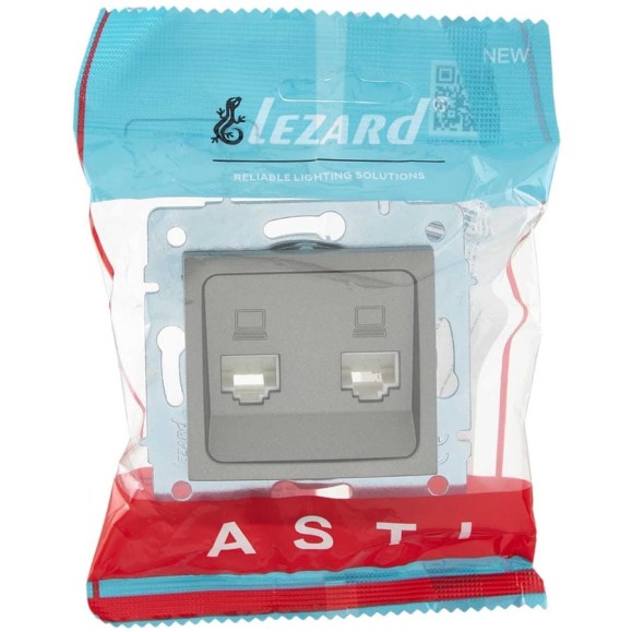 Розетка компьютерная Lezard ASTI двойная платина механизм 7081-3588-141 Розетка компьютерная Lezard ASTI двойная платина механизм 7081-3588-141