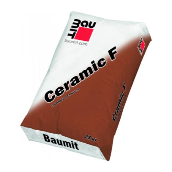 Затирка для швов Baumit полусухой консистенции Ceramic F, Серый, 25 кг, Серый, 25 кг (1611)