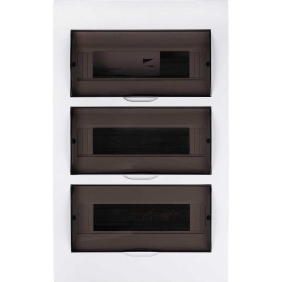 Распределительный бокс модульный встраиваемый Jazzway PDB/R 1036 белый с прозрачной крышкой 36 модуе 5071780