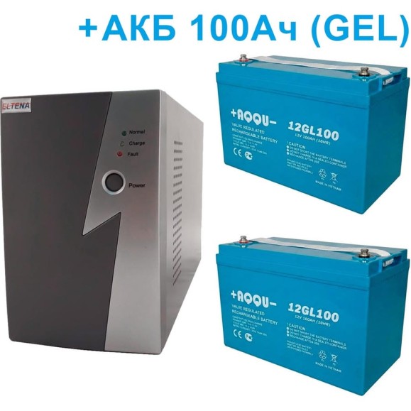 Комплект ИБП ELTENA Intelligent 1000LT2 (700Вт) + 2шт. гелевых АКБ AQQU 12GL100 (12В, 100Ач, GEL) I1000LT2/12GL100 Комплект ИБП ELTENA Intelligent 1000LT2 (700Вт) + 2шт. гелевых АКБ AQQU 12GL100 (12В, 100Ач, GEL) I1000LT2/12GL100