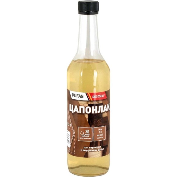 Лак Pufas «Цапон» для наруж и внутр работ Decoself 0,5л тов-200123