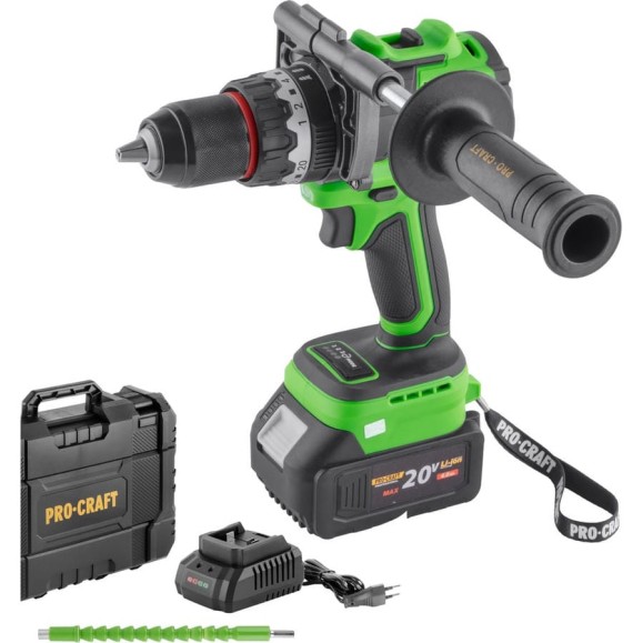Шуруповерт аккумуляторный Procraft PA18ProBL 20В 180Нм (АКБ 4Ач+ЗУ+Кейс) PA18ProBL-1B-c Шуруповерт аккумуляторный Procraft PA18ProBL 20В 180Нм (АКБ 4Ач+ЗУ+Кейс) PA18ProBL-1B-c
