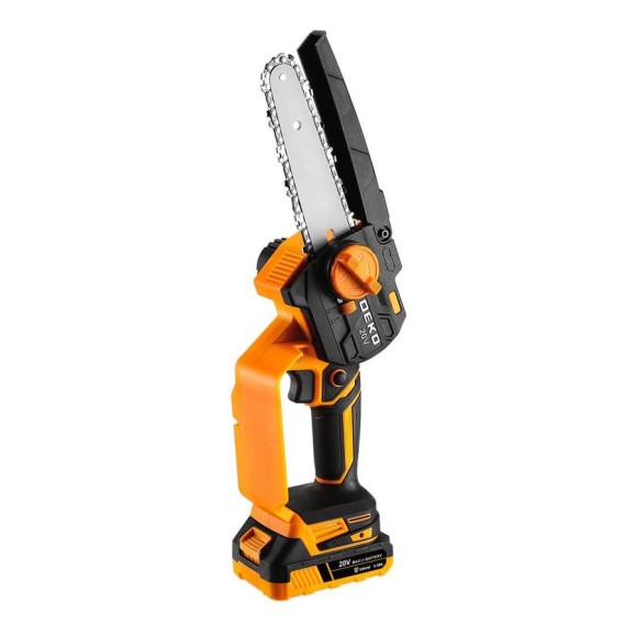 Пила цепная аккумуляторная DEKO DKCHS 20-6 PRO, 4 и 6, 20В, 2x2.2Ач, 2 шины и 2 цепи в кейсе 083-2012