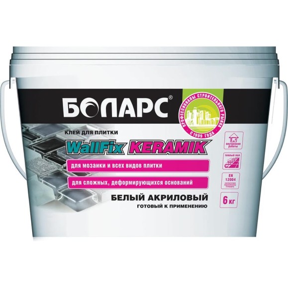 Клей для плитки БОЛАРС WallFix KERAMIK 6 кг 00000030932 Клей для плитки БОЛАРС WallFix KERAMIK 6 кг 00000030932
