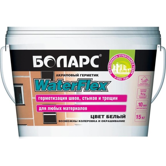 Герметик акриловый БОЛАРС Вотерфлекс/WaterFlex, 15 кг 00000003091 Герметик акриловый БОЛАРС Вотерфлекс/WaterFlex, 15 кг 00000003091