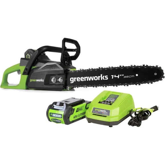 Аккумуляторная бесщеточная цепная пила Greenworks GD40CS15 40V с АКБ 2 А*ч и ЗУ 2005707UA Аккумуляторная бесщеточная цепная пила Greenworks GD40CS15 40V с АКБ 2 А*ч и ЗУ 2005707UA
