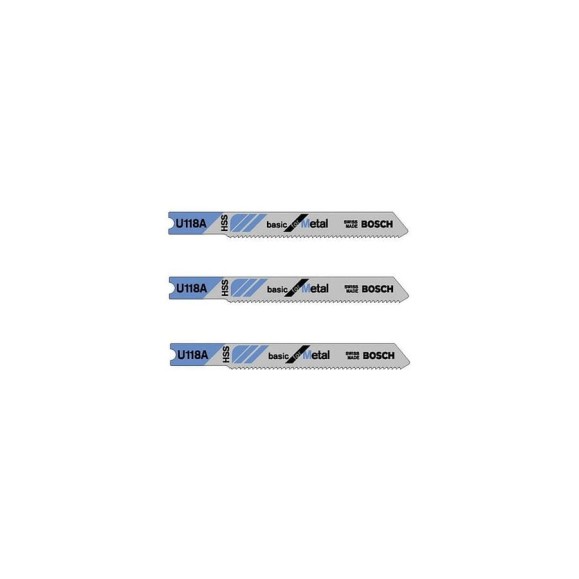 Пилки для лобзика по металлу (62 мм; 3 шт.) U 118A Bosch 2608631511