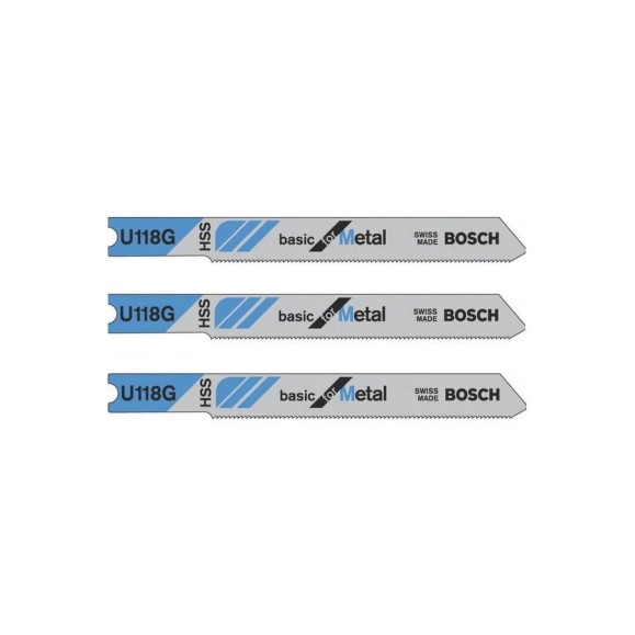 Пилки для лобзика по металлу (52 мм; 3 шт.) U118G Bosch 2608631770