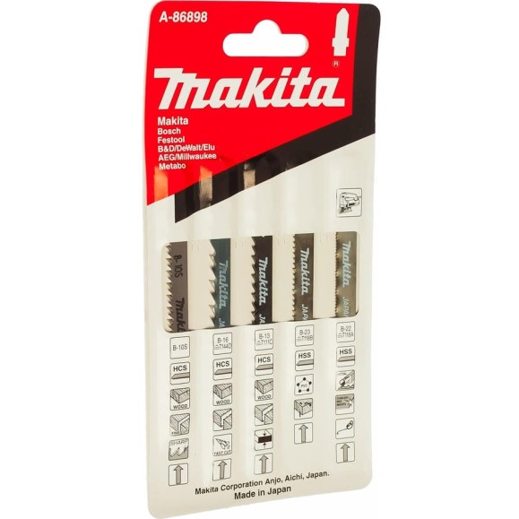 Универсальный набор пилок для лобзика 5 шт. Makita A-86898
