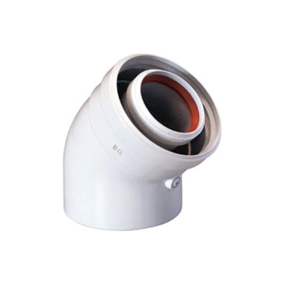 Отвод (45°; d 60/100 мм) для коаксиальных труб Baxi KHG 714101610 Отвод (45°; d 60/100 мм) для коаксиальных труб Baxi KHG 714101610