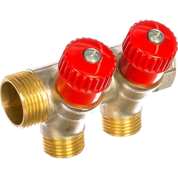 Коллектор с вентилями (вход 3/4"; выходы 1/2") для трубопровода GENERAL FITTINGS 51046-3/4-1/2-HT2
