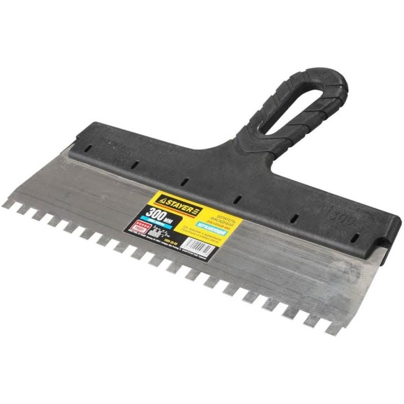 Зубчатый шпатель STAYER 1009-30-08 Зубчатый шпатель STAYER 1009-30-08