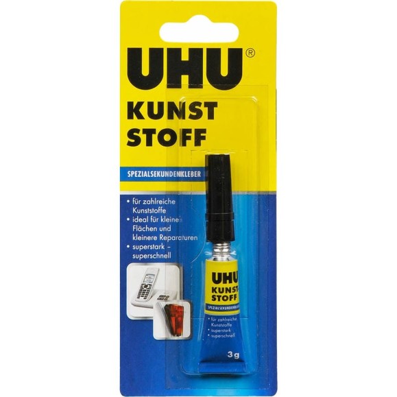 Клей UHU KUNST STOFF секундный 3г 47705
