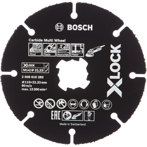Круг отрезной по дереву X-LOCK (115х22.2 мм) для УШМ Bosch 2608619283 Круг отрезной по дереву X-LOCK (115х22.2 мм) для УШМ Bosch 2608619283