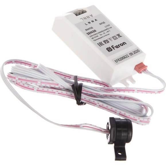 Датчик движения Feron SEN30 230V 500W 5-8 см 30 белый с кабелем 1,5 м 22068 Датчик движения Feron SEN30 230V 500W 5-8 см 30 белый с кабелем 1,5 м 22068