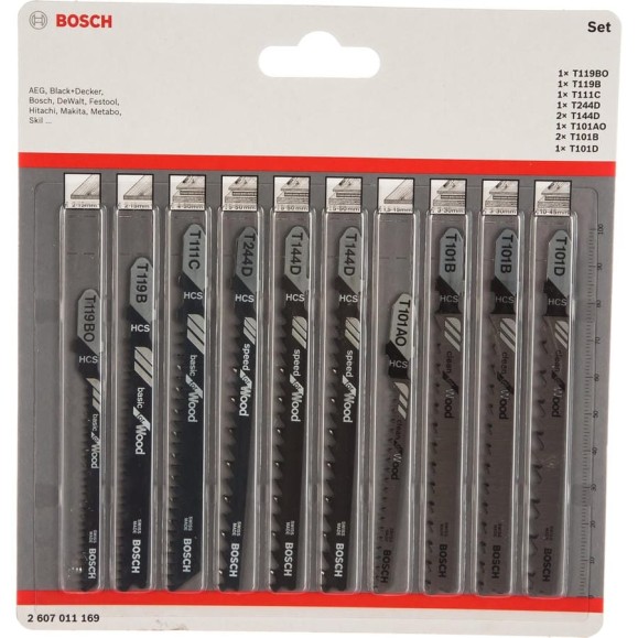 Набор пилок для лобзика Wood (10 шт.) Bosch 2607011169